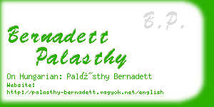 bernadett palasthy business card